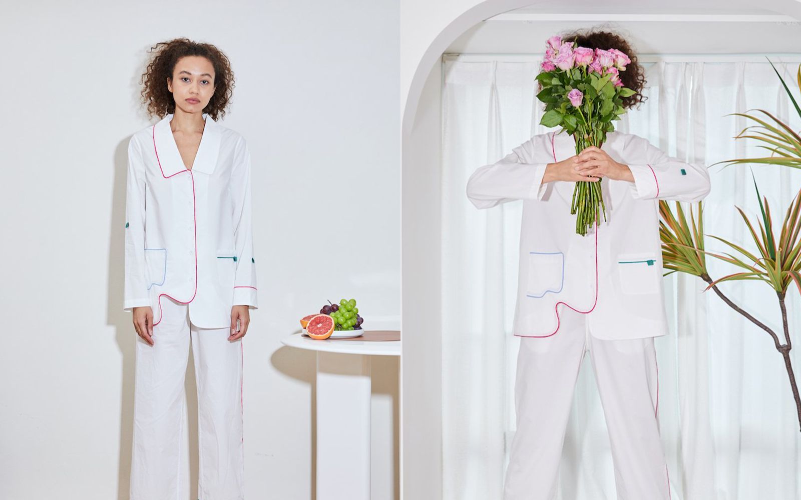 PJ5 Wasabi Cotton Pajamas Wavy Hem