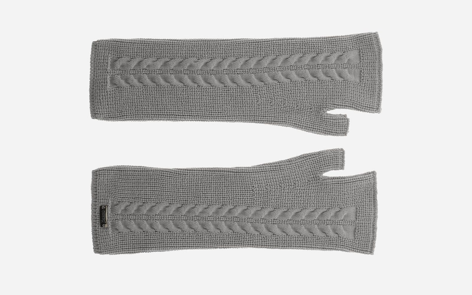 HERNO - Manicotti diva in maglia con treccia