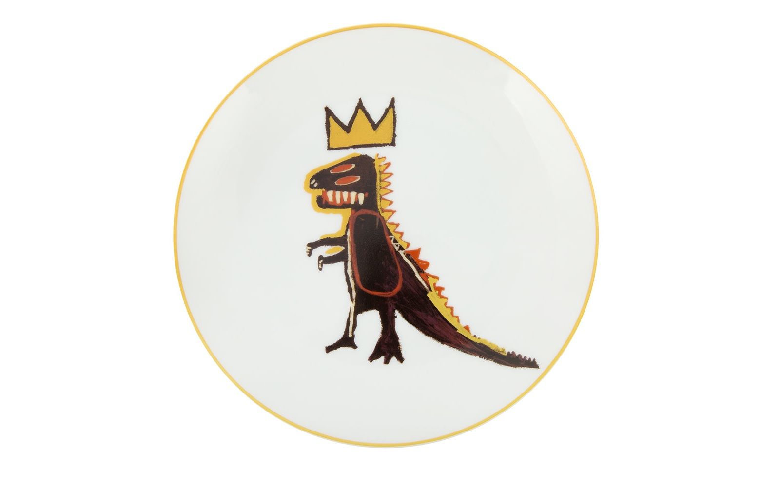 LIGNE BLANCHE - Jean-Michel Basquiat 'Gold Dragon' Plate