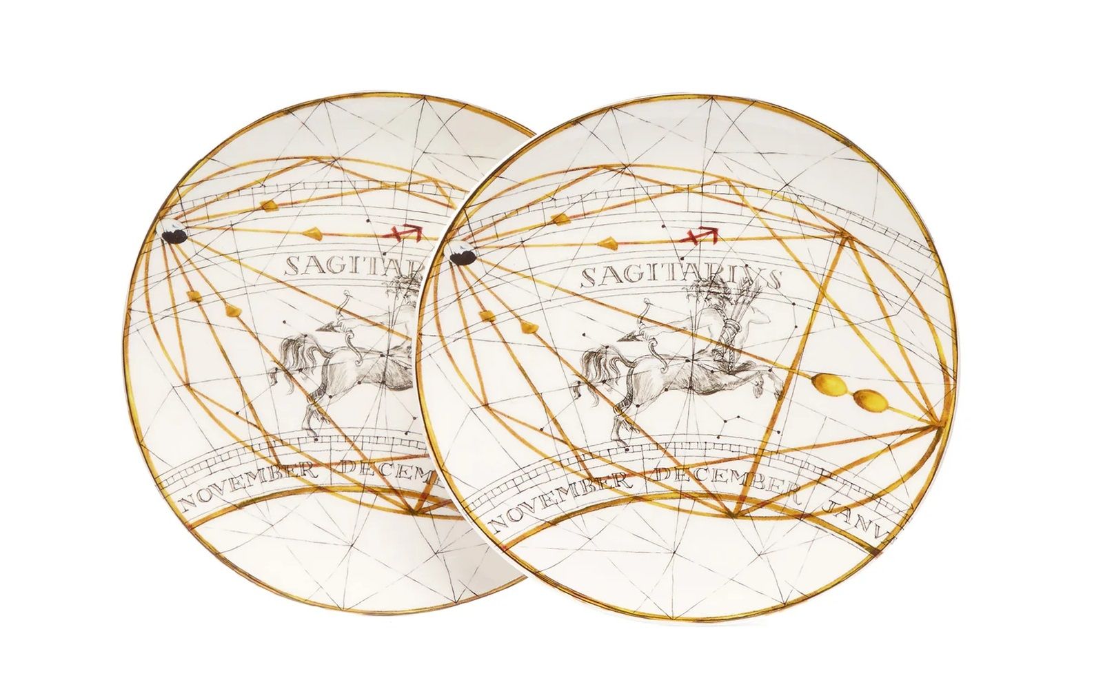 LABORATORIO PARAVICINI - Set of two Sagittarius ceramic dessert plates