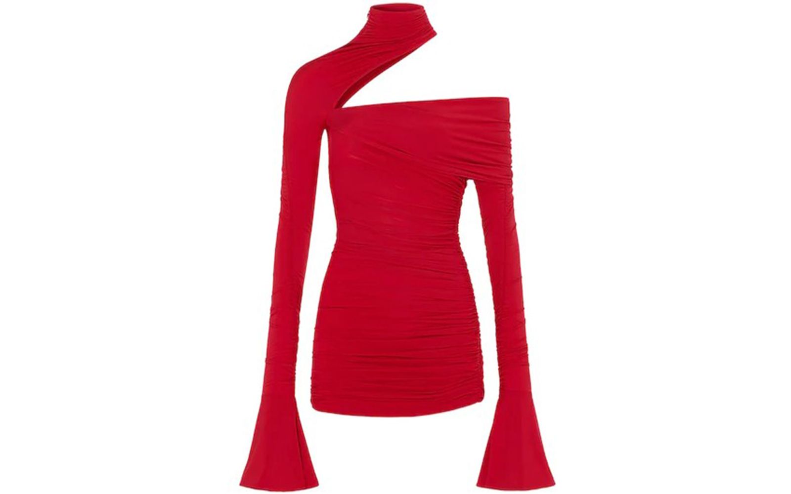 MUGLER ECO LIGHT JERSEY TURTLENECK DRESS