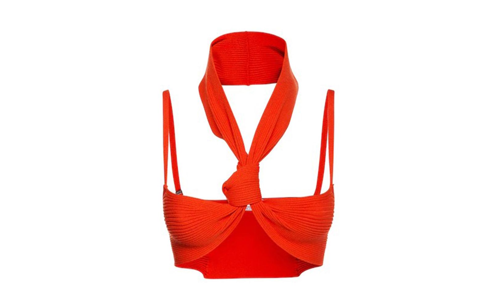 THE ATTICO Knotted Viscose Bra Top