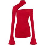 MUGLER ECO LIGHT JERSEY TURTLENECK DRESS