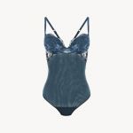 LA PERLA Body in pizzo blu scuro