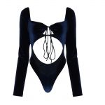 LAQUAN SMITH Body Suit with Front Tie Detail