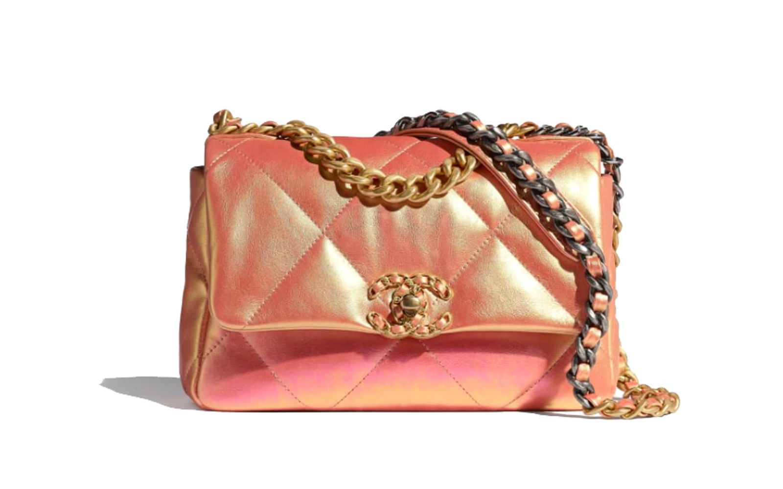 CHANEL 19 Flap Bag Iridescent Pink
