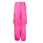 BLUMARINE Satin-finish cargo trousers