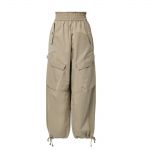 DION LEE Parachute frayed cotton-blend wide-leg cargo pants