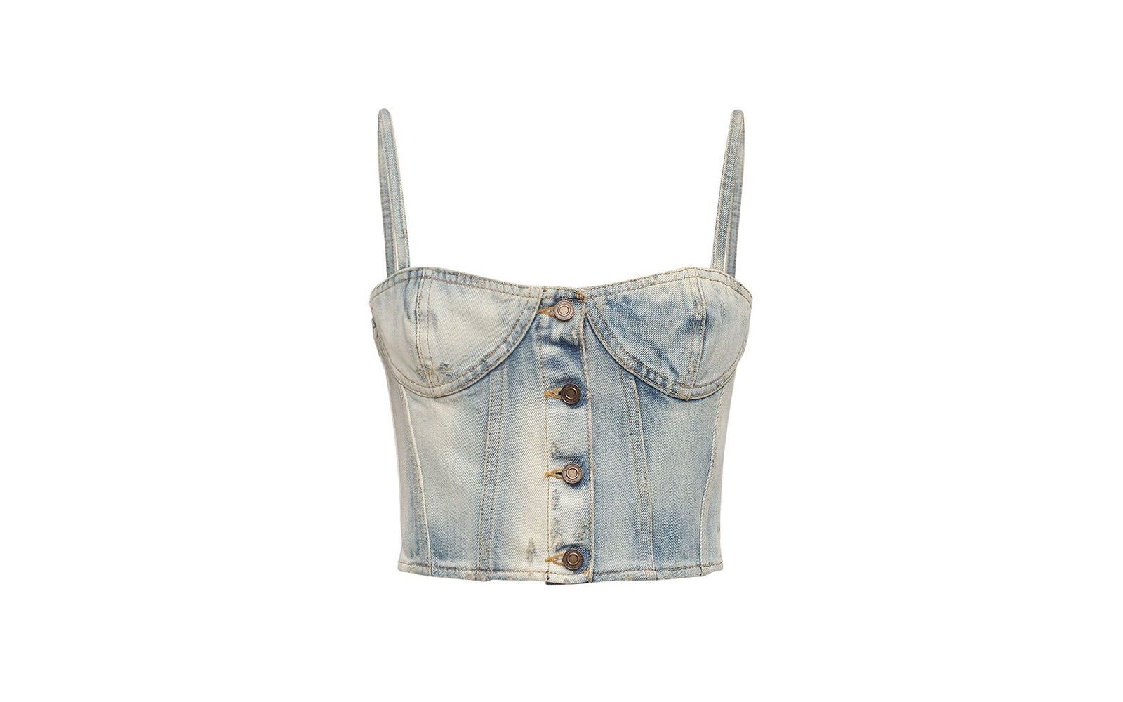 SAINT LAURENT Denim bustier