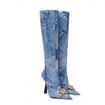 VERSACE Fendace Denim Patchwork Boots