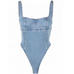 DIESEL Sleeveless denim corset top