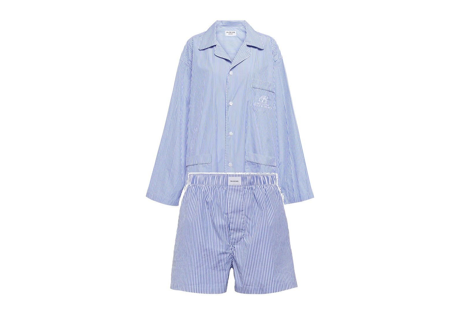 BALENCIAGA Camicia & shorts in cotone a righe
