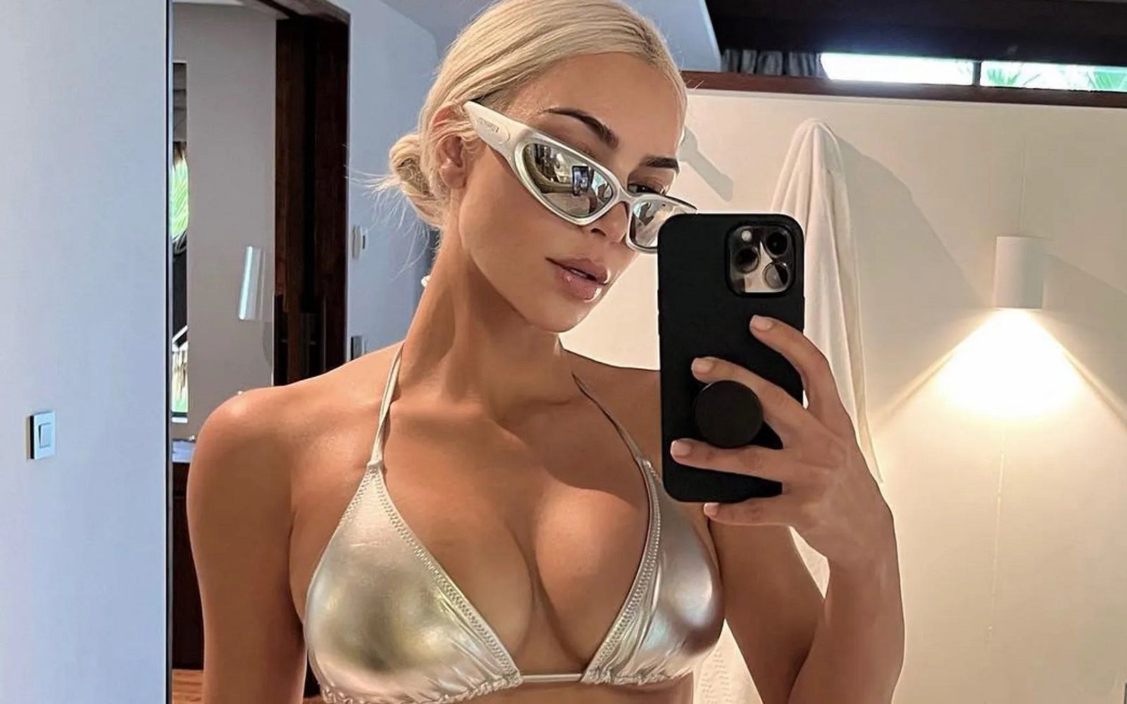 Skims Inspired Metallic Swimsuit, Sexy Summer 2022 Bathing Suit, Halter  Gold Bikini 