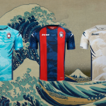 Crotone's new jerseys inspired by the Great Wave Off the Coast of Kanagawa Made by Zeus to celebrate the city's strong link with the sea