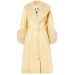 SAKS POTTS Yellow Foxy Leather Coat