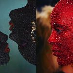 Doja Cat, alien covered in 30,000 red Swarovski crystals at PFW