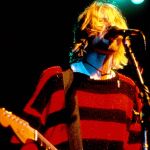 Kurt cobain red outlet and black striped sweater