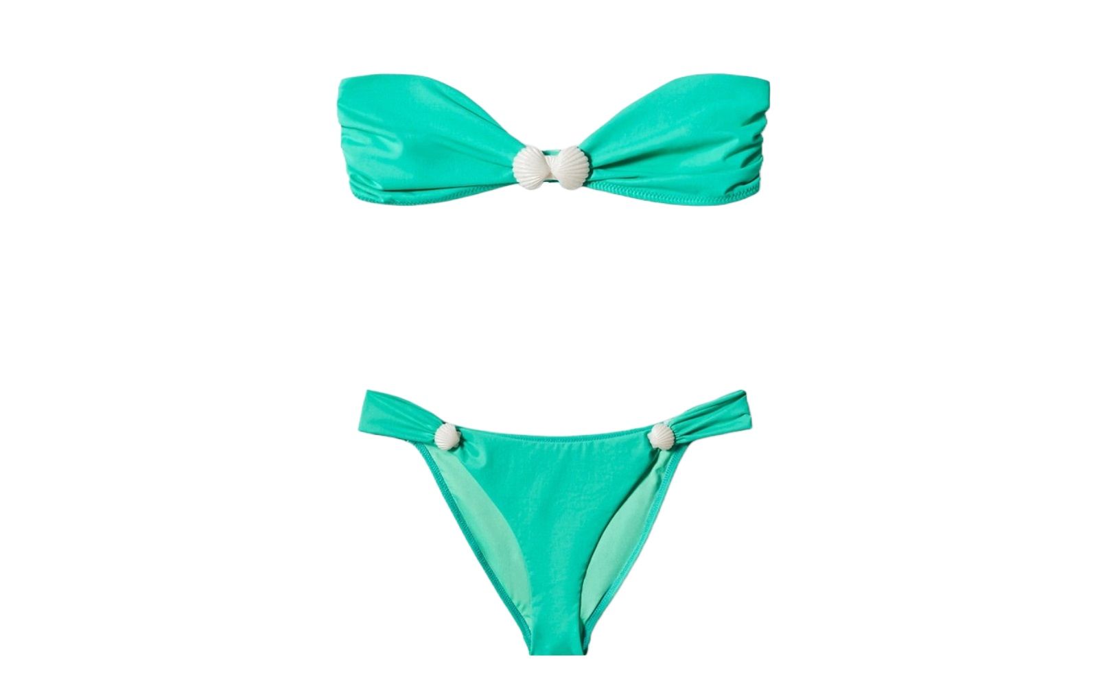 MANGO Shells bandeau bikini top + Shells classic bikini bottom
