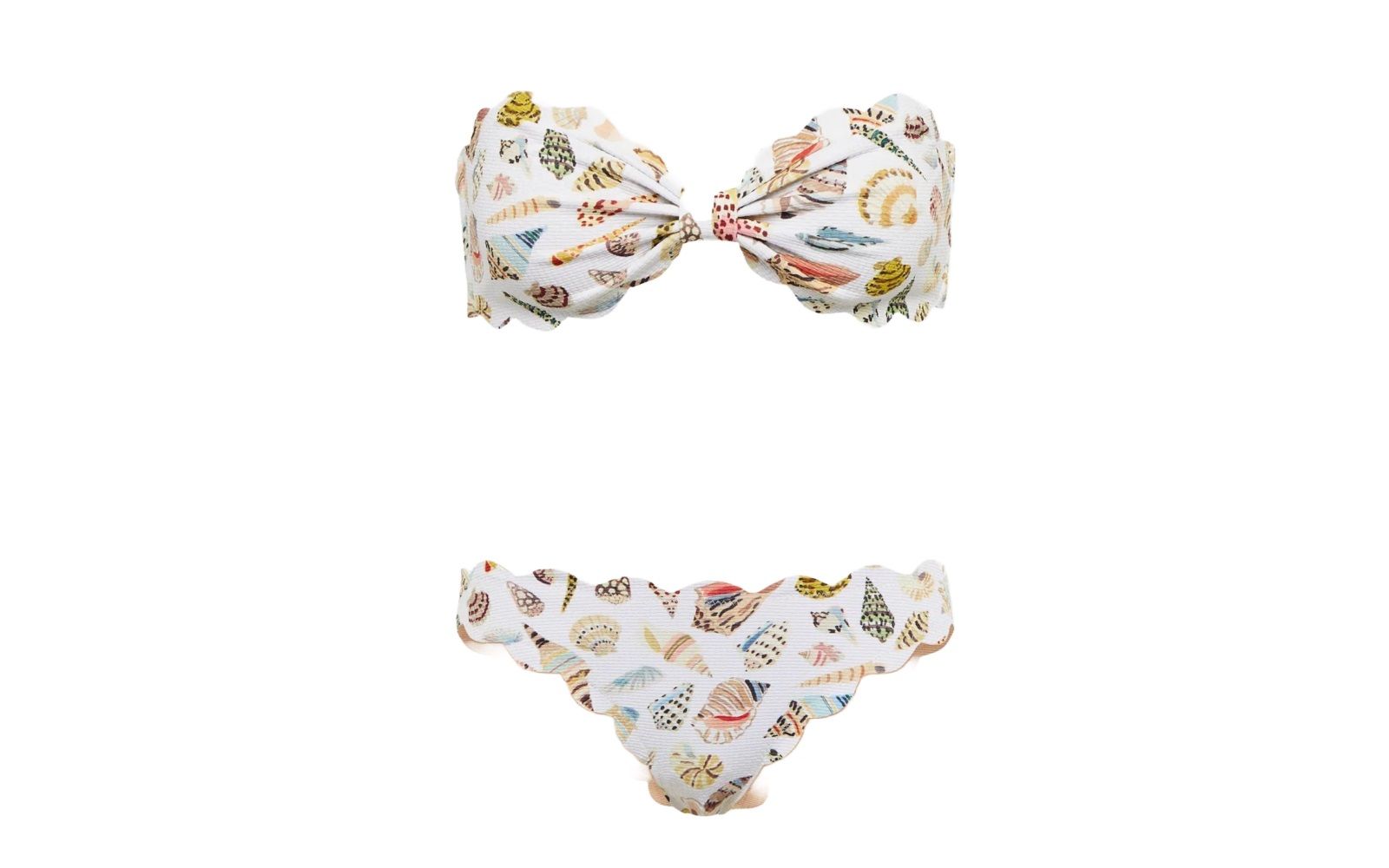 MARYSIA Antibes bandeau bikini top with print + Antibes reversible bikini bottom