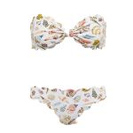 MARYSIA Antibes Bandeau Bikini Top with Print + Antibes Reversible Bikini Bottom