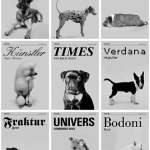 Dogs as typefaces