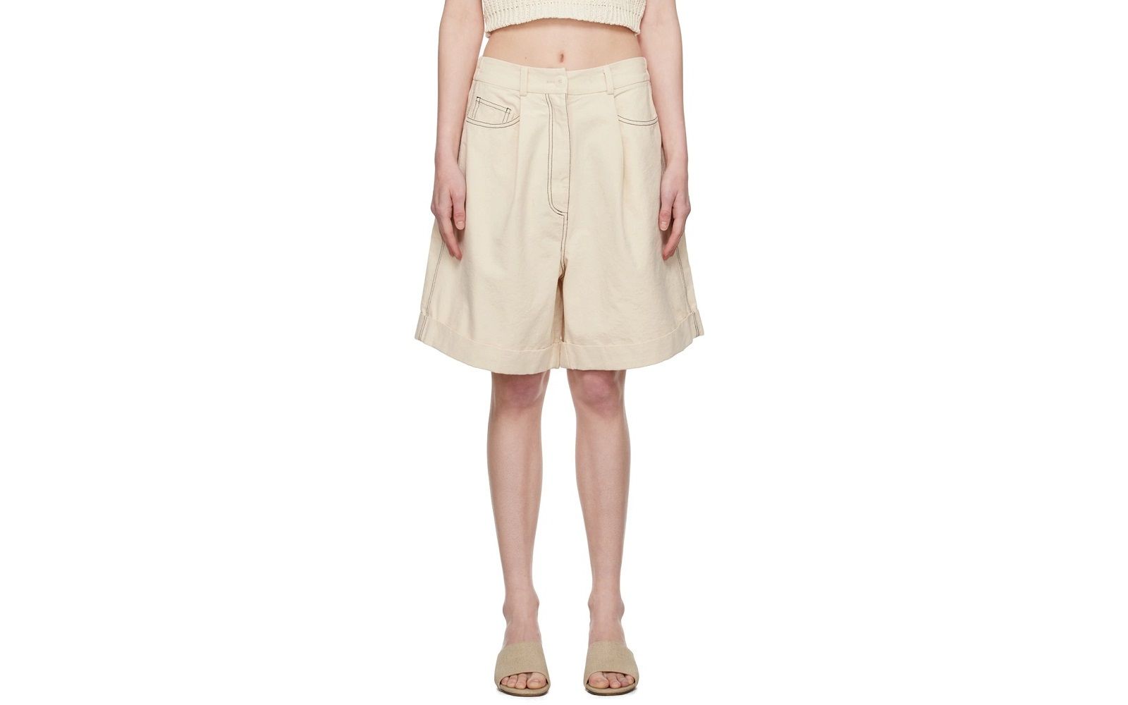 CORDERA Off-White Pleated Shorts
