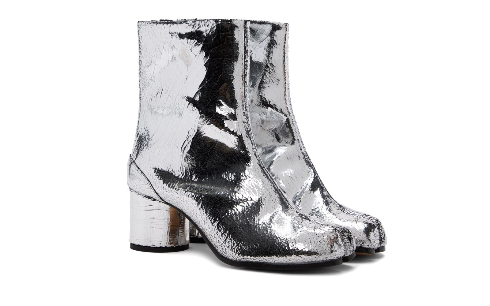 MAISON MARGIELA Silver Tabi Broken Mirror Boots