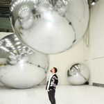 Shawn Kolodny's spheres star on the set of the Missoni show Filippo Grazioli and Shawn Kolodny discuss their new collaboration