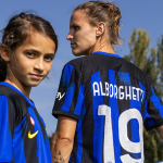 The Inter women's team produced an exclusive version of the jersey The plot of the numbers will feature a collage of photos of them as children