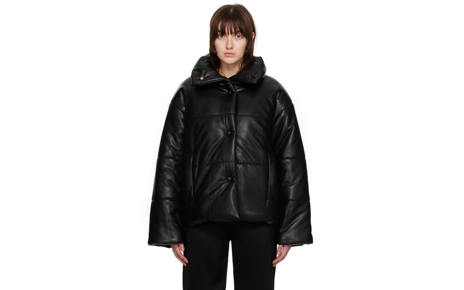 NANUSHKA Black Hide Vegan Leather Jacket