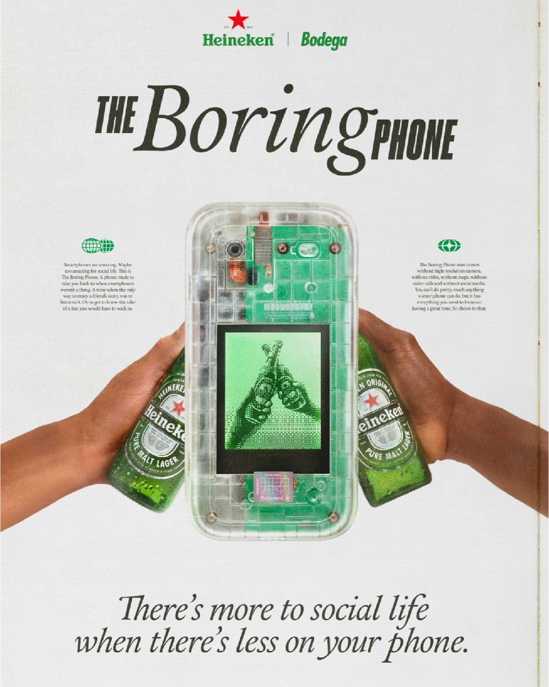 Un'esperienza offline con Heineken e Bodega  The Boring Phone invita a spegnere i telefoni e a godersi il momento