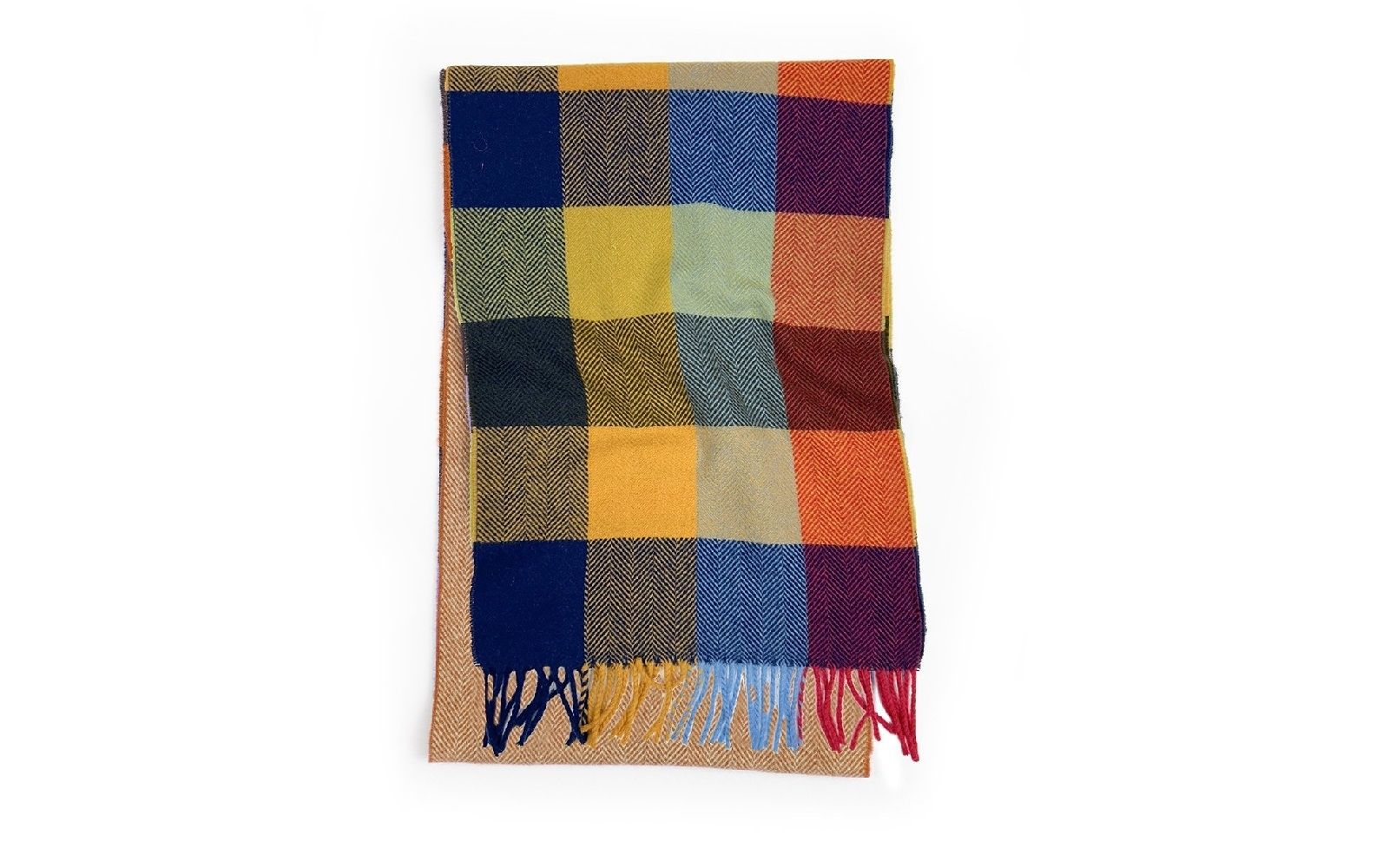 ABSTRACT -Cashmere cloth tartan/chevron scarf