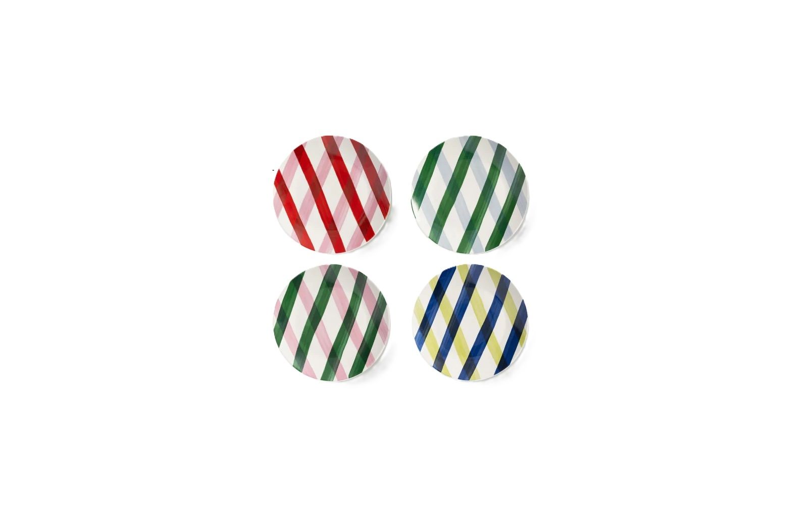 &k AMSTERDAM - Set of 4 hand-painted breakfast plates with Christmas design Bliss