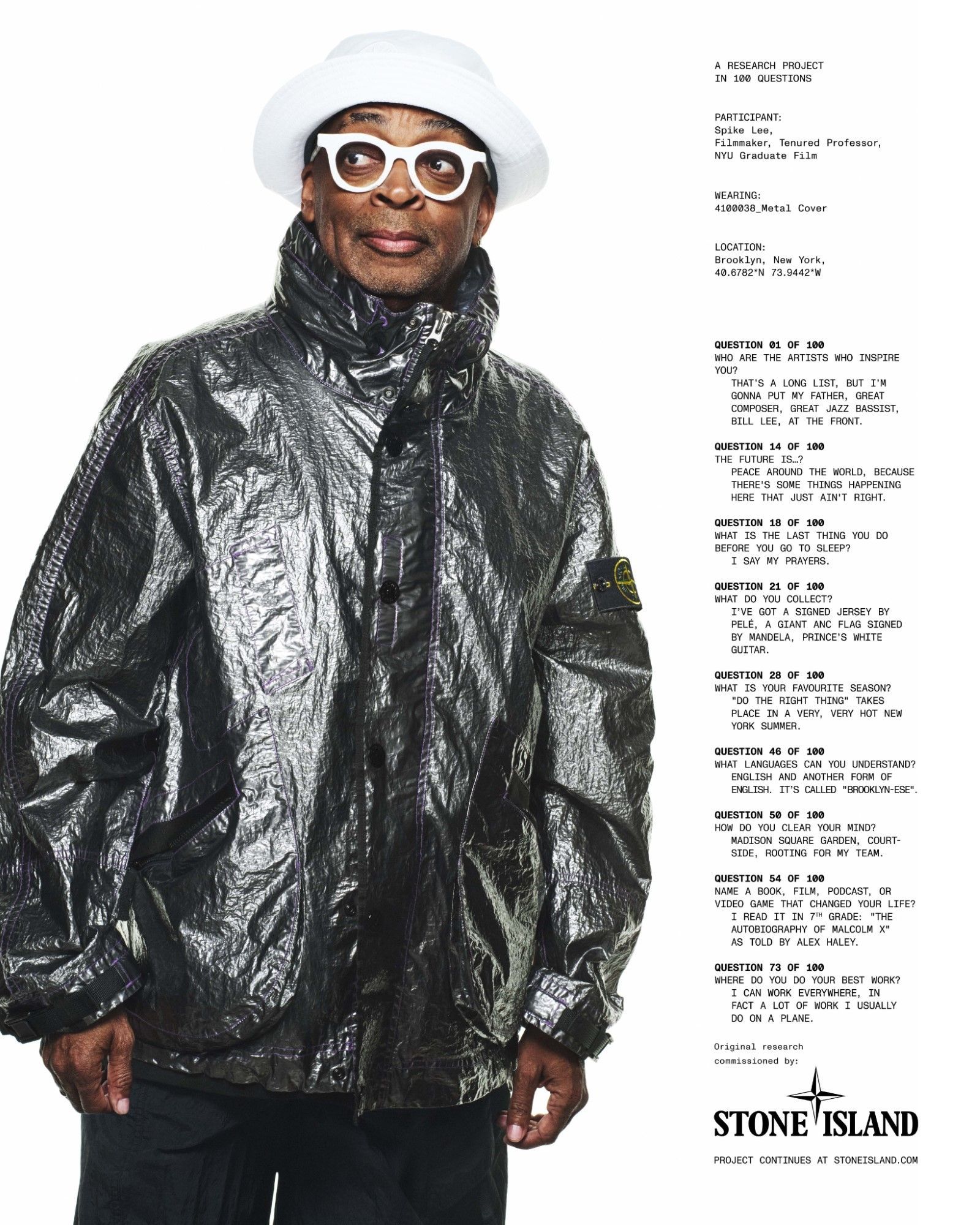 Stone Island's new SS25 campaign Among the distinguished protagonists is Spike Lee