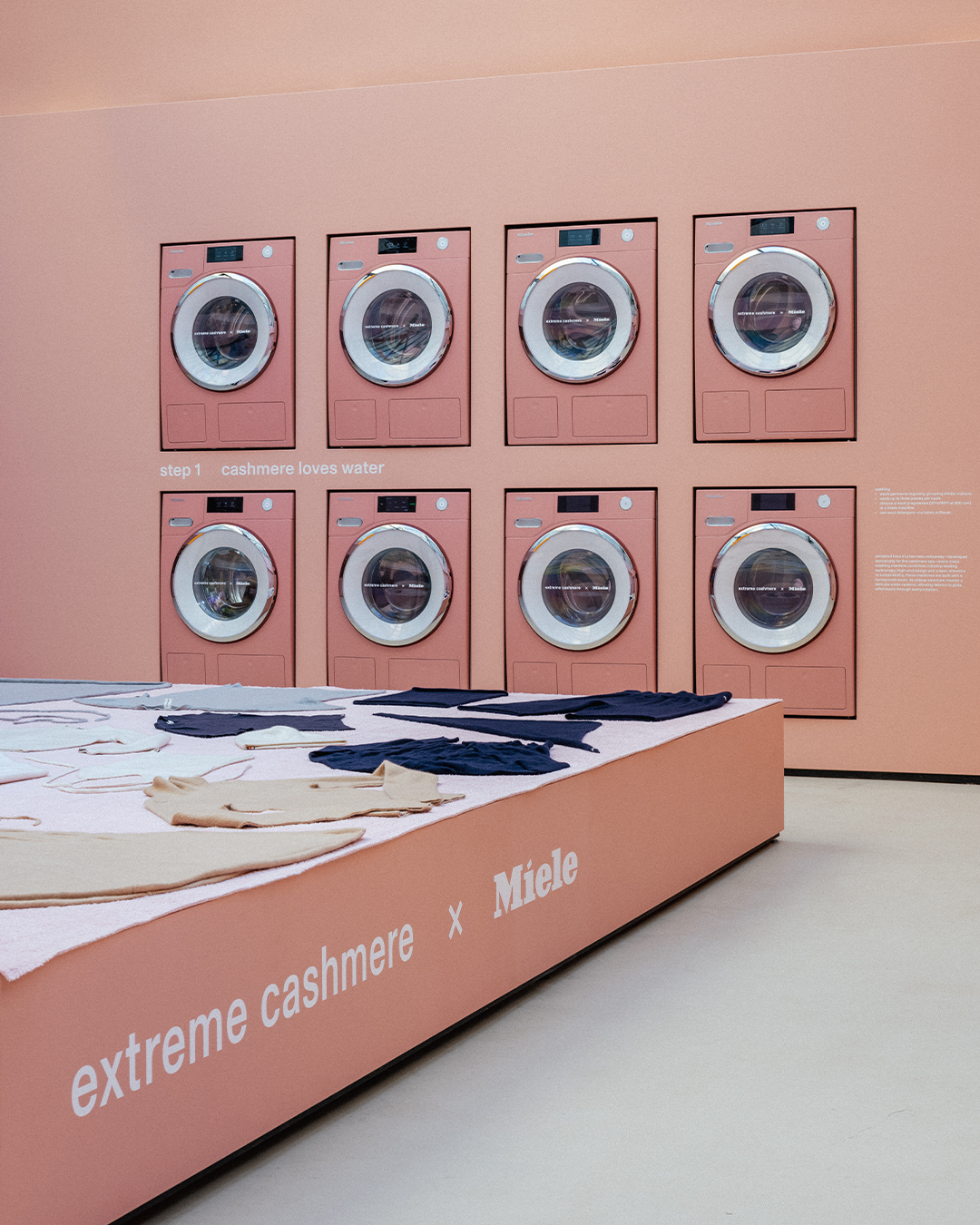 In Paris there's the first ever cashmere spa extreme cashmere and Miele collaborated for a unique event during PFW