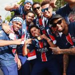 A special kit featuring the Eiffel Tower was worn by PSG To mark the triumph in the Champions League