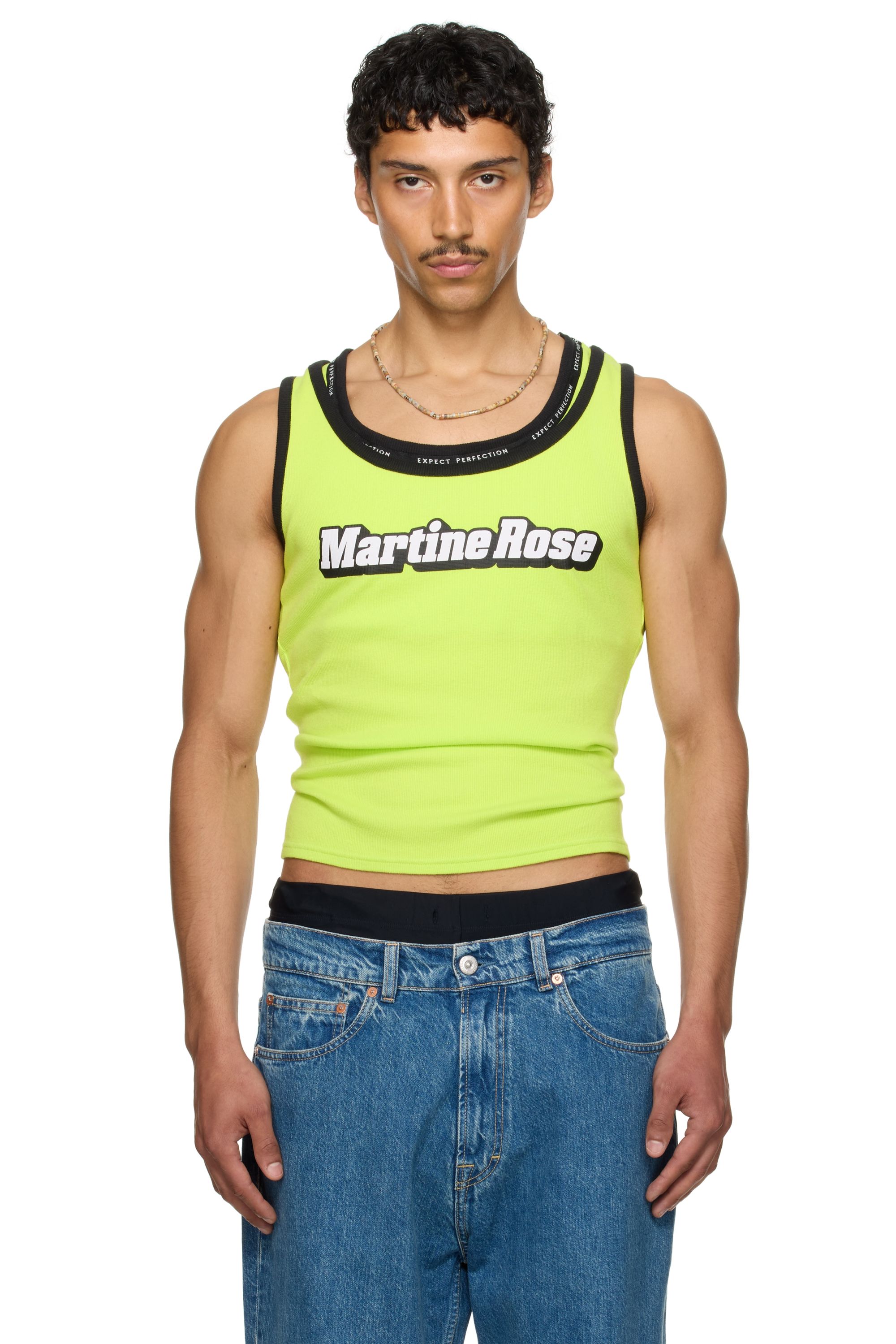 Martine Rose Débardeur étagé vert exclusif à SSENSE