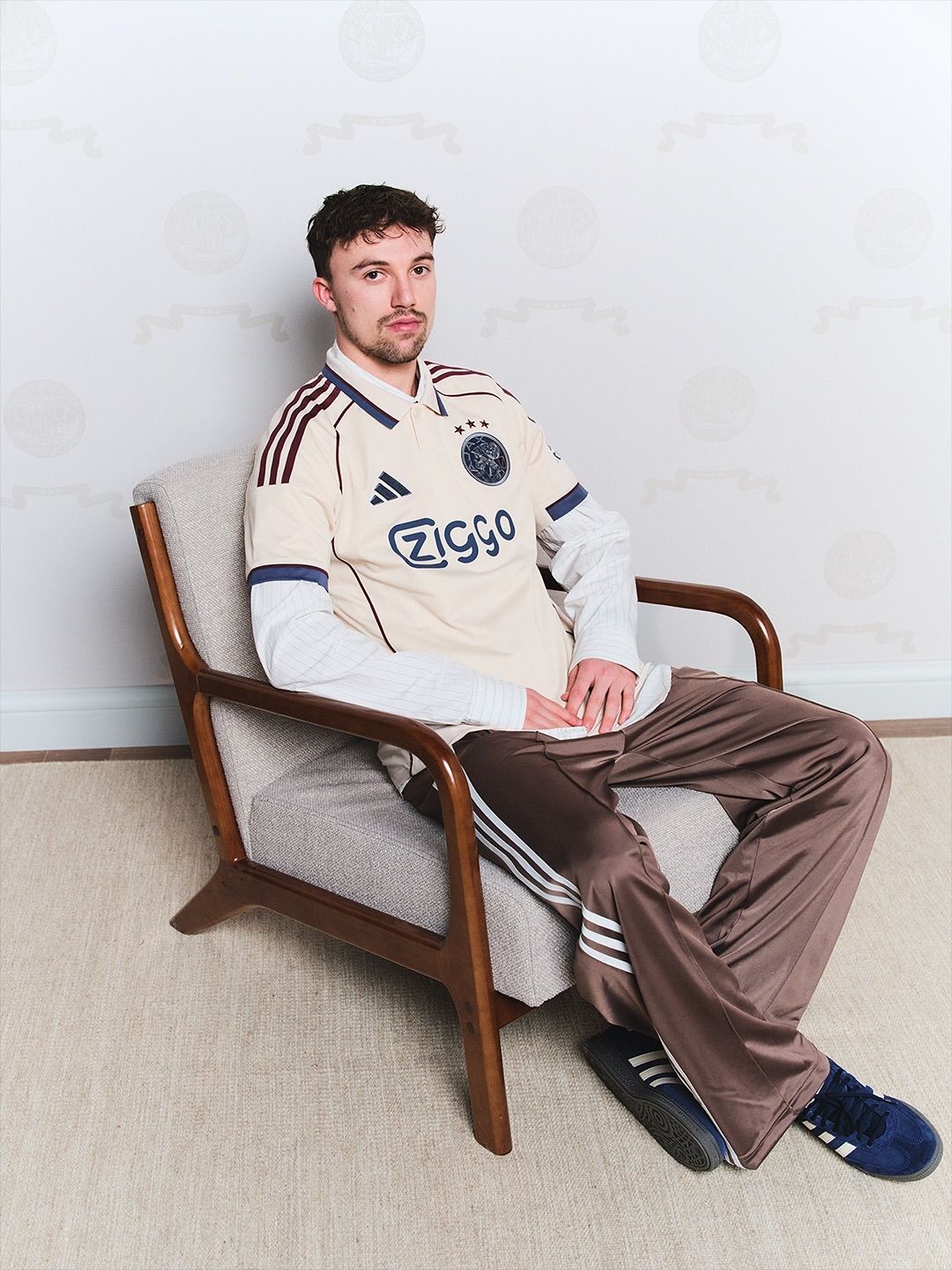 A document from 1275 inspired Ajax&apos;s new Third kit A beige jersey with blue and red details