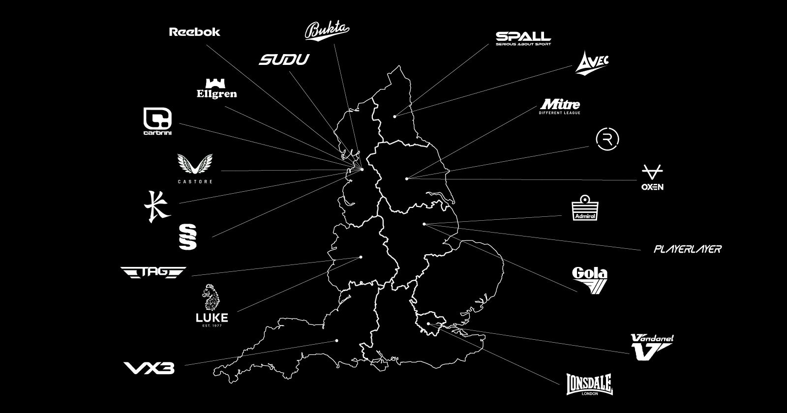 The map of English sportswear brands From London e Manchester to Leicester and Nottingham | Image 592526
