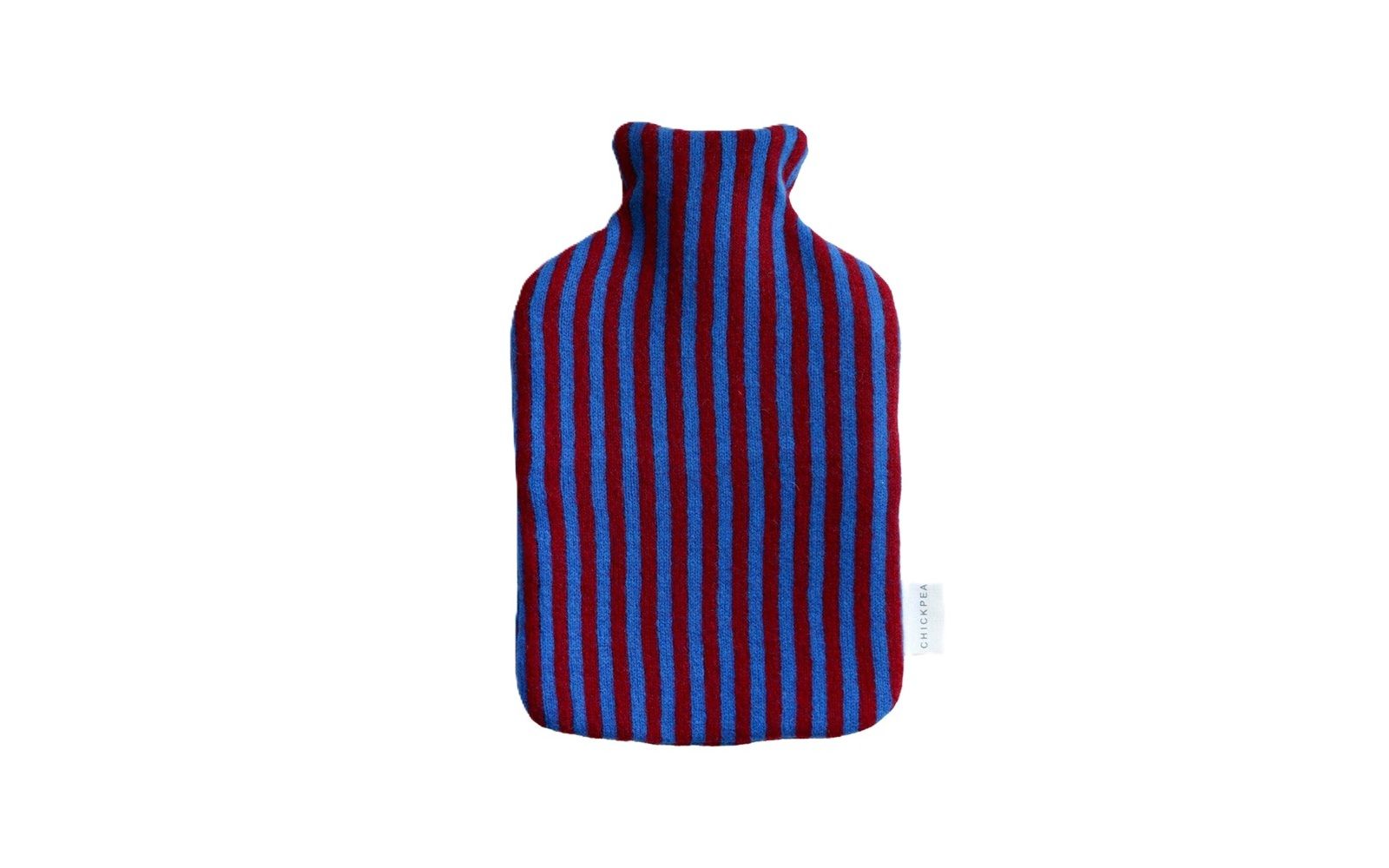 CHICKPEA - Bright Blue and Burgundy Bold Stripe Hot Water Bottle