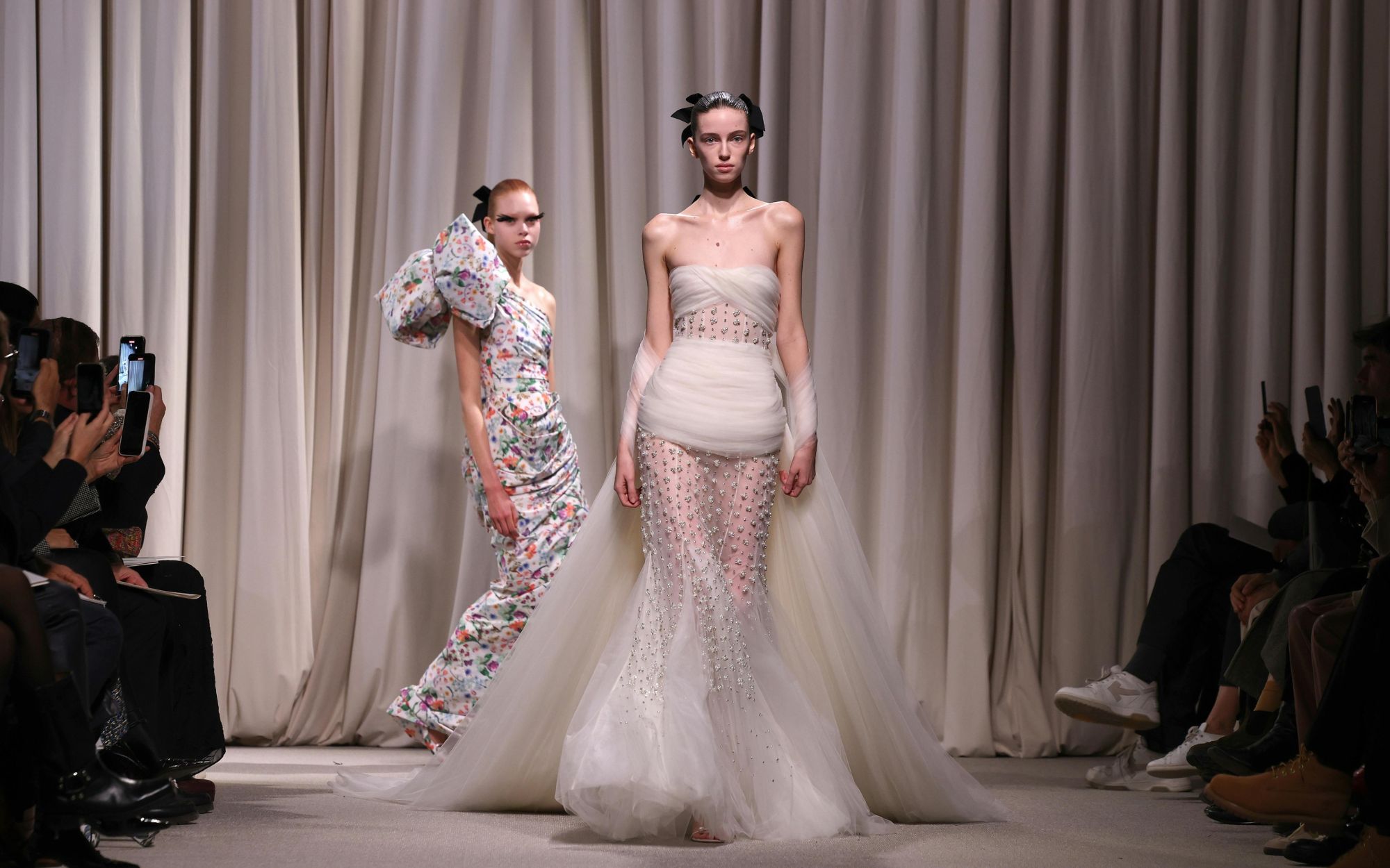 dress removed in fashion show Paris fashion week upended with wacky, topsy-turvy gowns: 'This is crazy!'