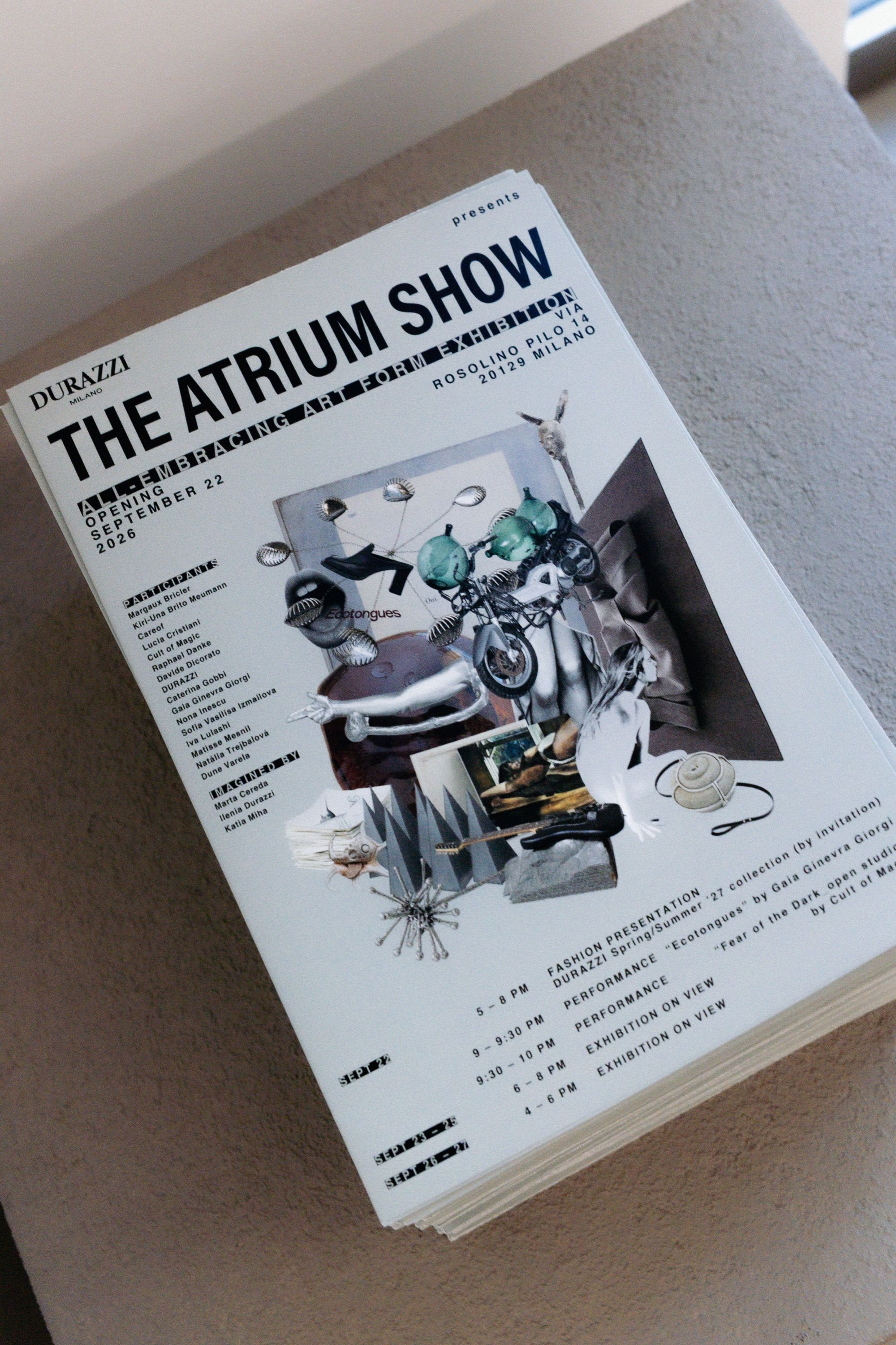 For Ilenia Durazzi, fashion needs time With The Atrium Show, the designer brings SS27 into a space inhabited by art, sound and performance