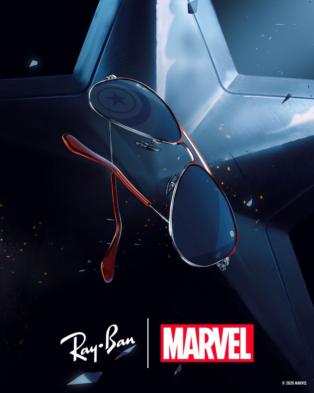 Con Ray-Ban l'universo Marvel arriva nell'eyewear  Le atmosfere dei Supereroi Marvel Spider-Man, Capitan America, Doctor Doom e Deadpool in alcuni dei modelli Ray-Ban più famosi