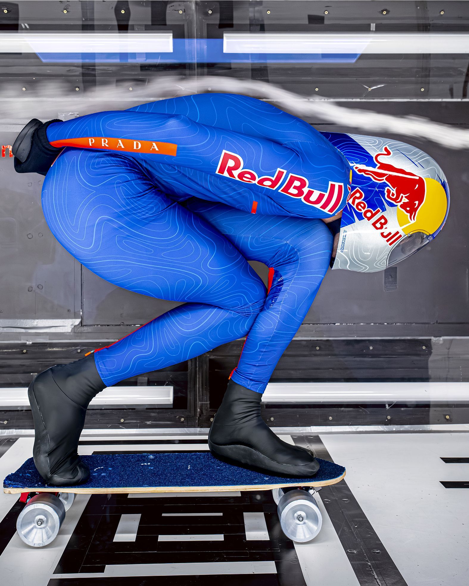 Prada Linea Rossa e Red Bull riscrivono i limiti dello skateboarding Diego Poncelet e il record mondiale di velocità