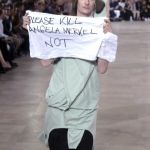 Rick Owens model goes political unexpected messages on the runway